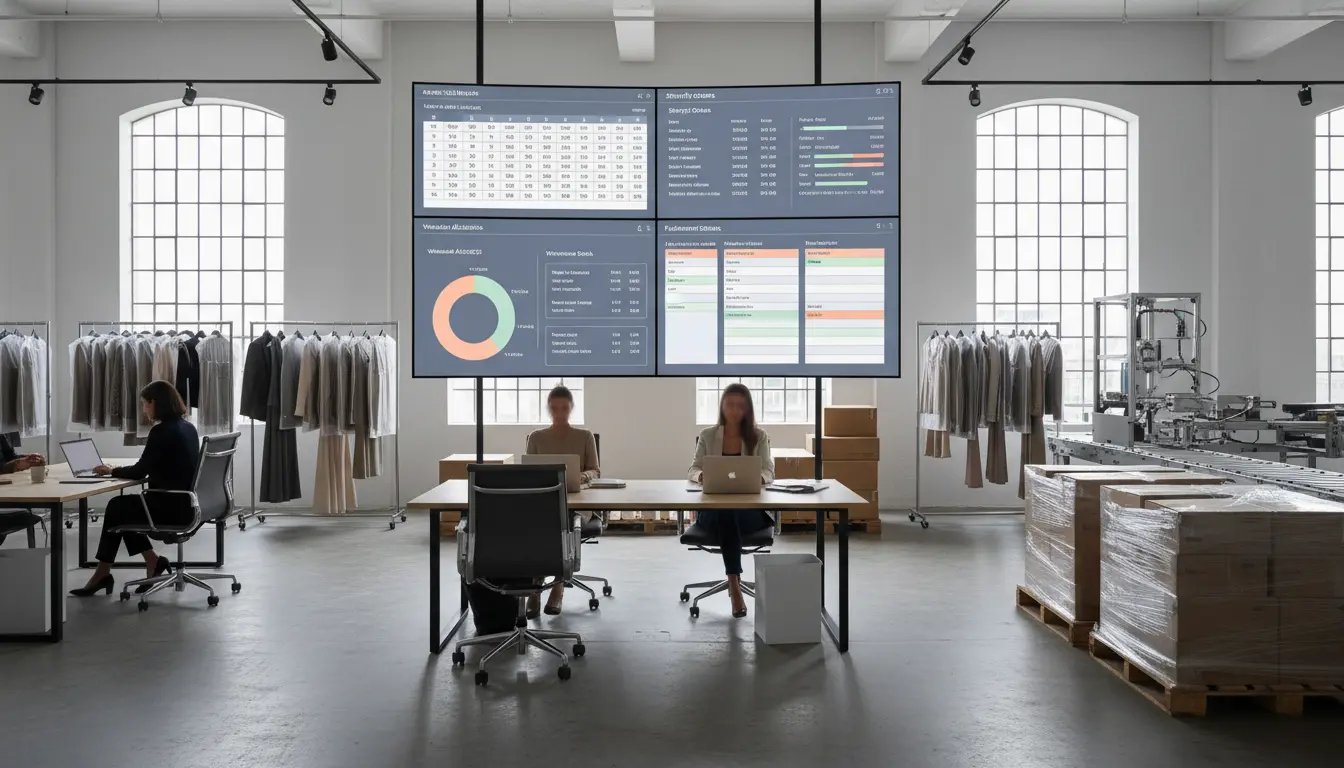 Fashion wholesale distribution dashboard managing inventory, orders, and fulfillment across channels